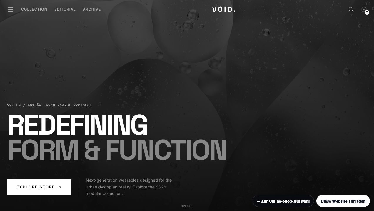 Vorschau VOID Online-Shop